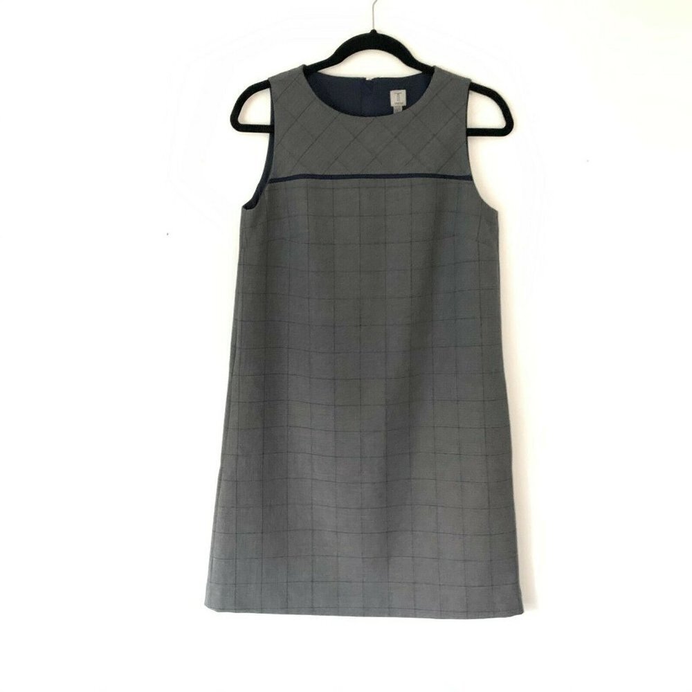Tristan S Windowpane Plaid Sleeveless Mini Dress